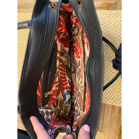 Black with Gold Hardware Leather Purse/laptop Bag - Picture 3 of 3